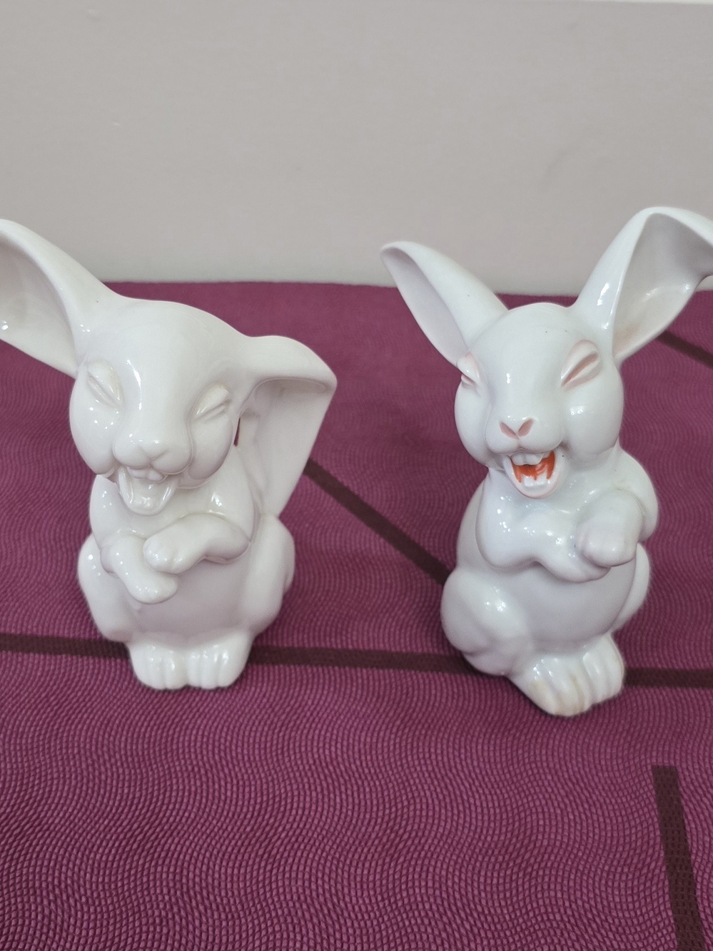 1930’s Max Hermann 2 & 5 Rosenthal Laughing Rabbit Figurine Porcelain Germany